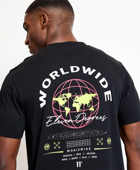 11-Degrees T-shirt Worldwide Graphic