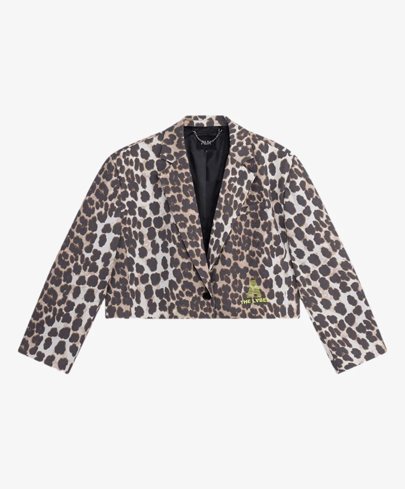 ALIX The Label Blazer Cropped Animal