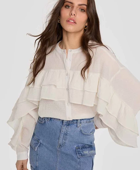 ALIX The Label Blouse Structured Ruffle