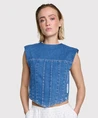 ALIX The Label Top Denim Corset