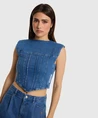 ALIX The Label Top Denim Corset