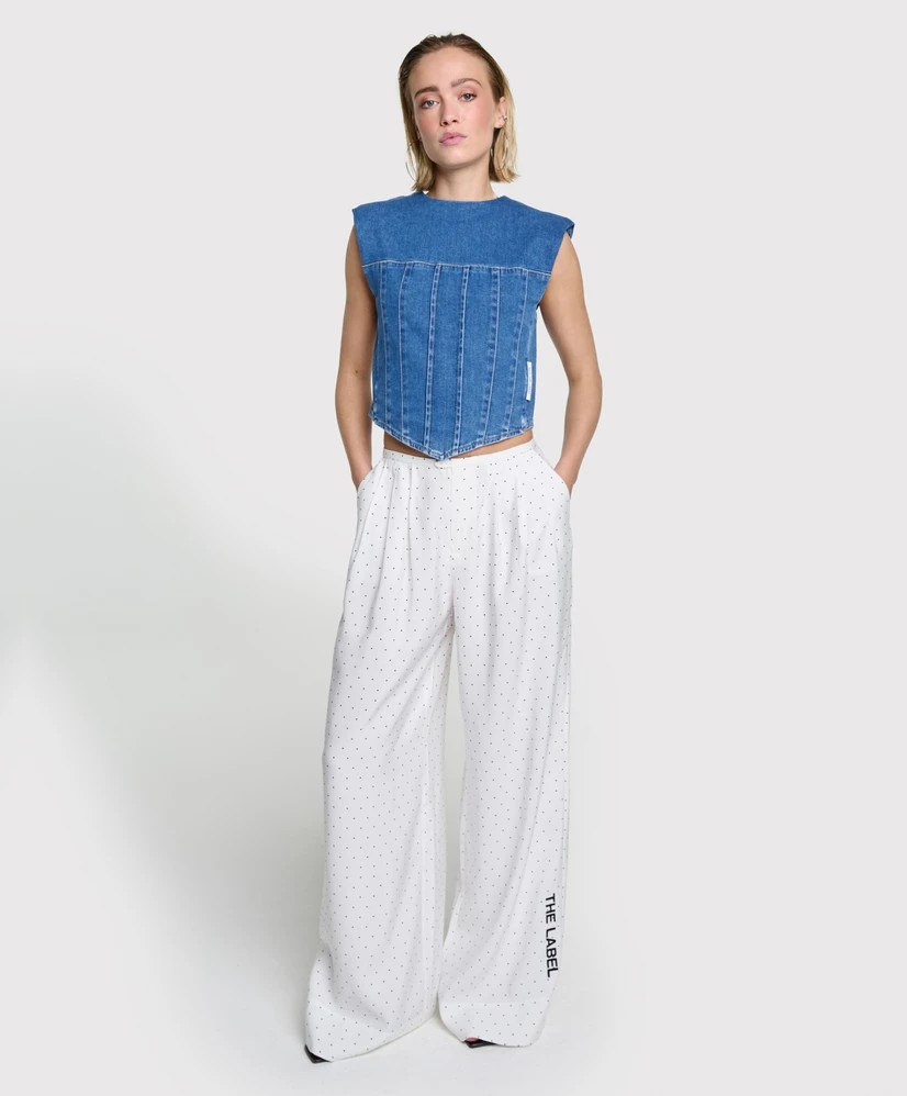 ALIX The Label Top Denim Corset
