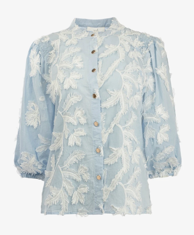 Amele Blouse Job Leaves Embroidery