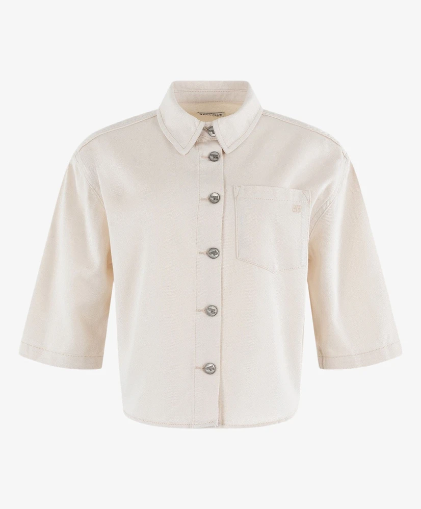 Anna Blue Blouse Cropped