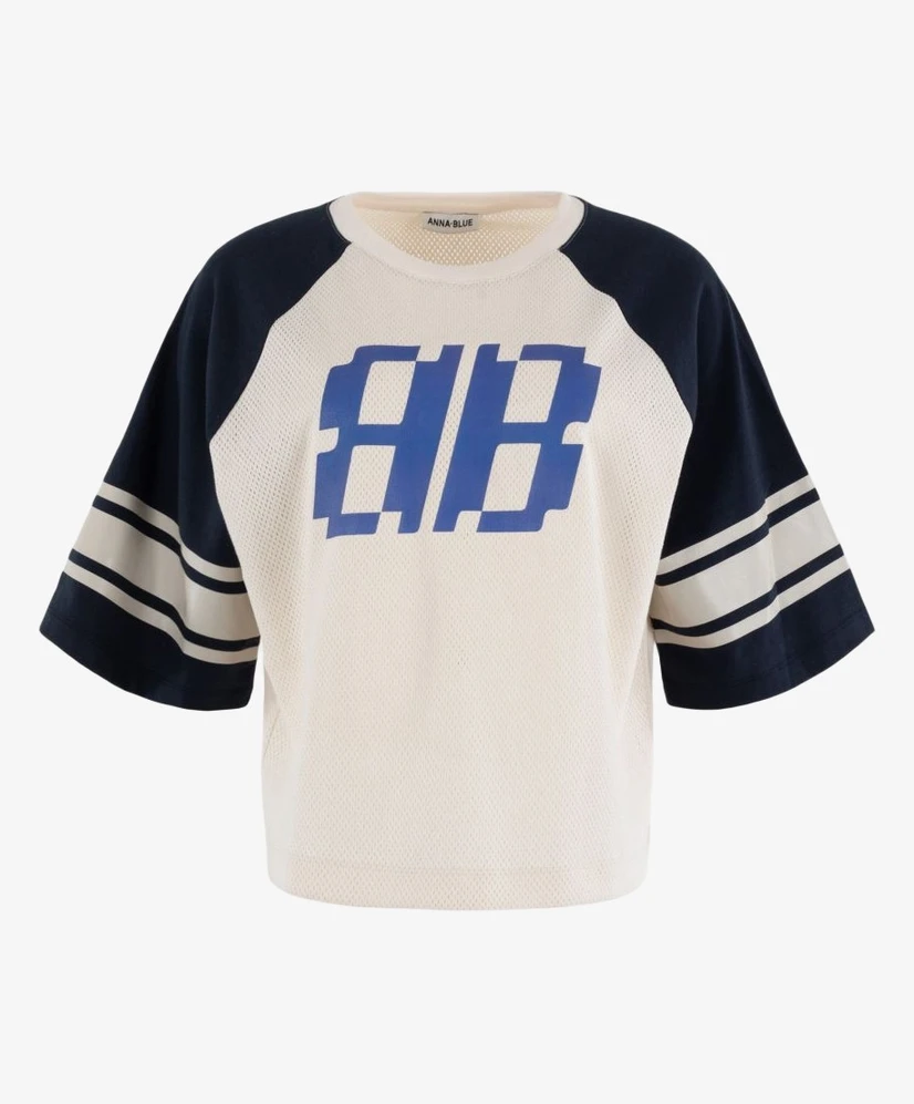 Anna Blue T-shirt Boxy Mesh