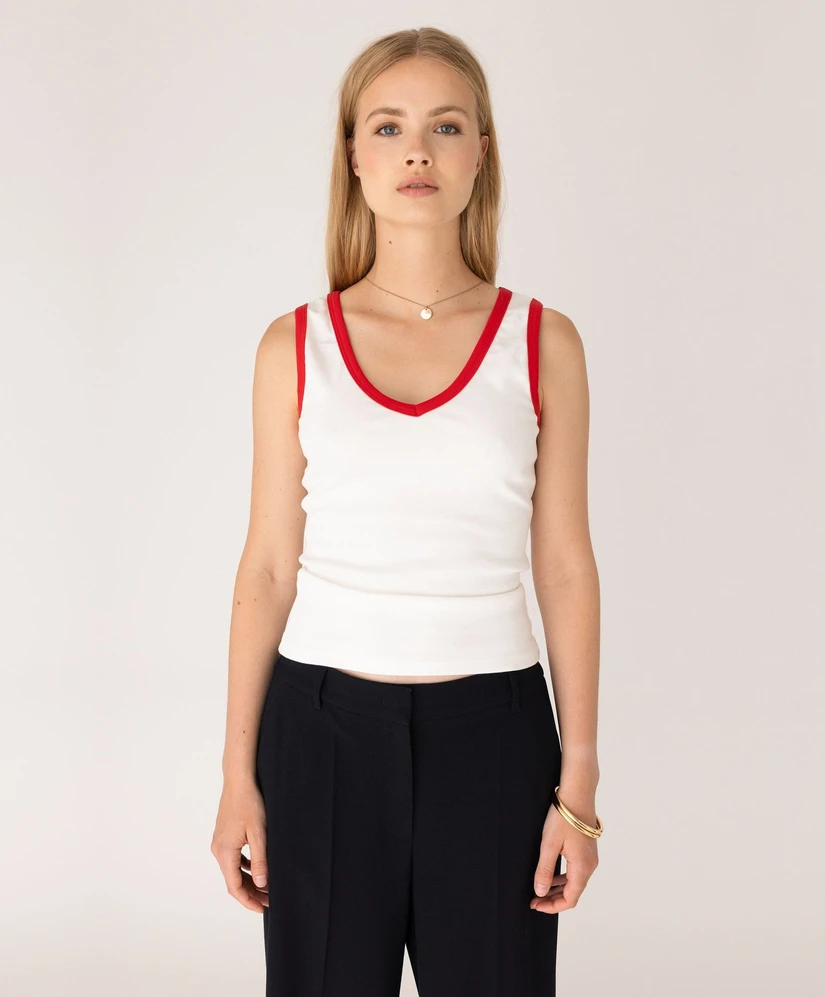 Anna Blue Top Ribby