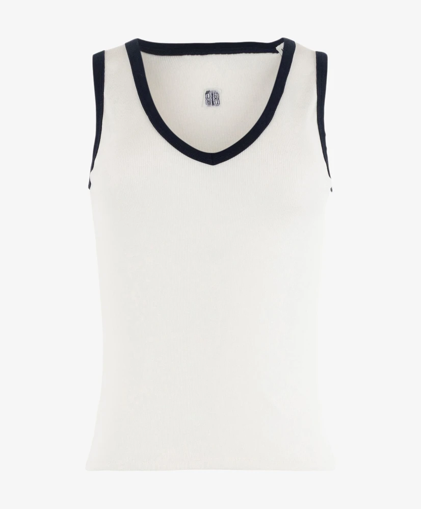 Anna Blue Top Ribby