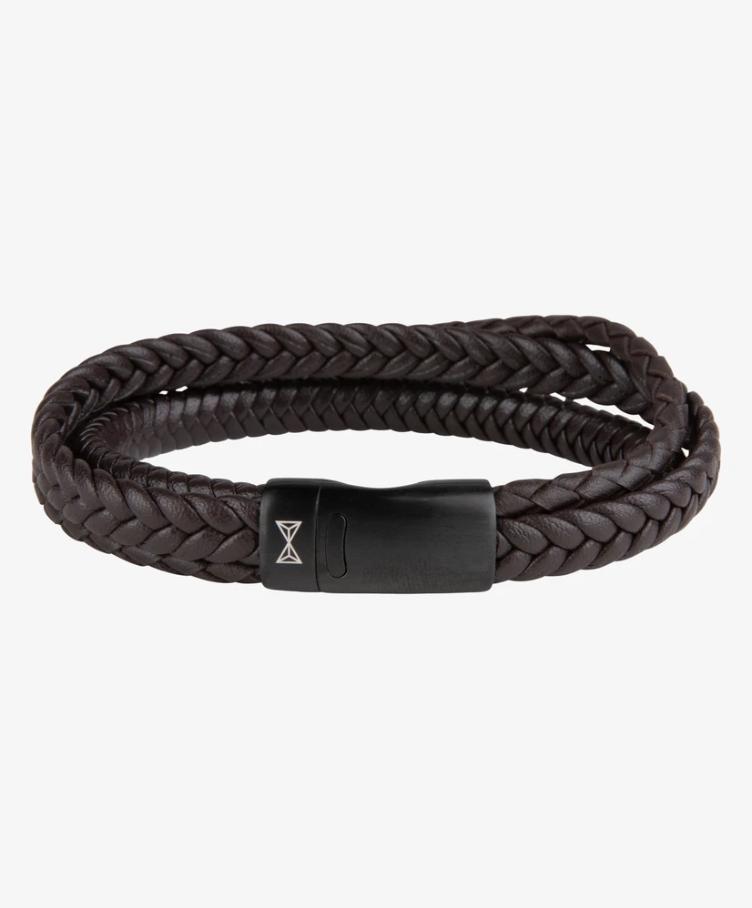AZE Jewels Iron Three String Brown-On-Black Armban