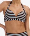 Beachlife Bikinitop Blue Ribbed Stripe
