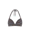 Beachlife Bikinitop Blue Ribbed Stripe
