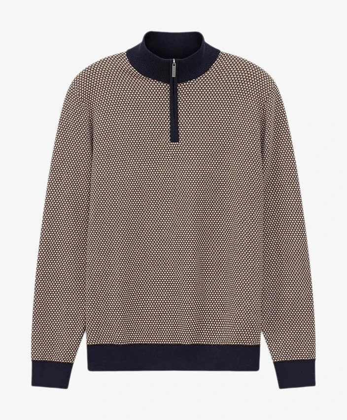 Bugatti Half Zip Trui Allover Print