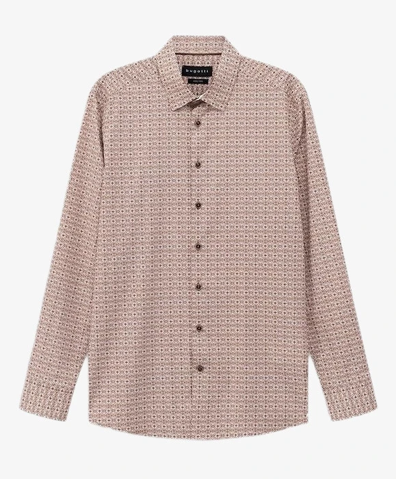 Bugatti Overhemd Allover Print Slim Modern Fit