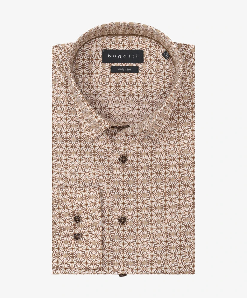 Bugatti Overhemd Allover Print Slim Modern Fit