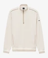 Bugatti Trui Half-Zip Gestreepte Boorden