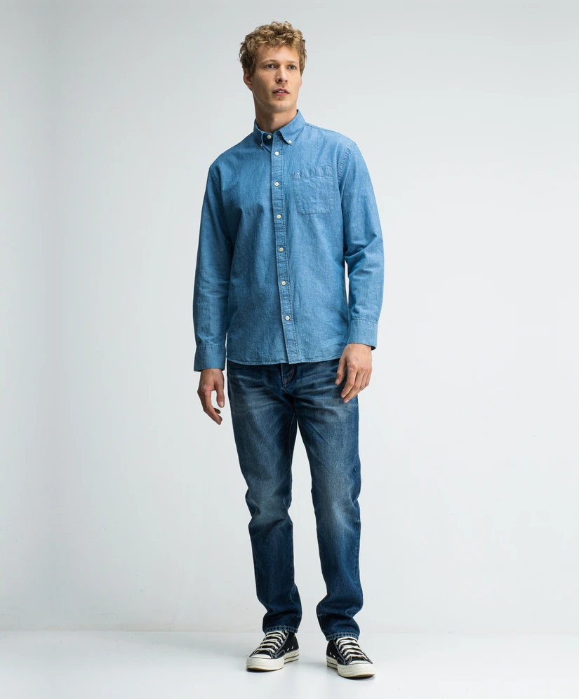 Butcher of Blue overhemd Aiden Chambray