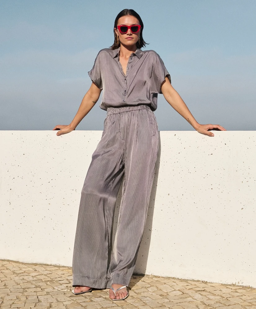 by-bar Pantalon Benji Silky Stripe