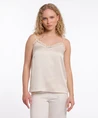 Camisole with adjustable straps and lace edge