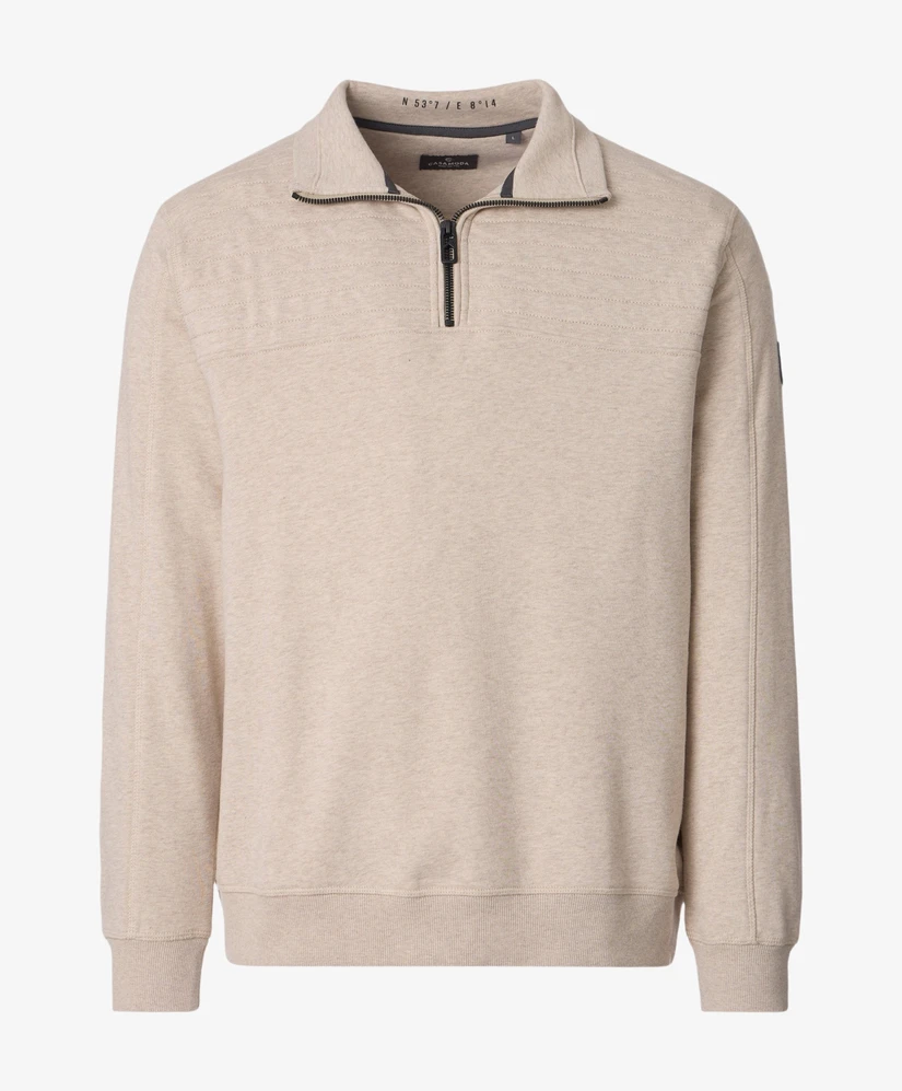 Casa Moda Trui Half-Zip Effen