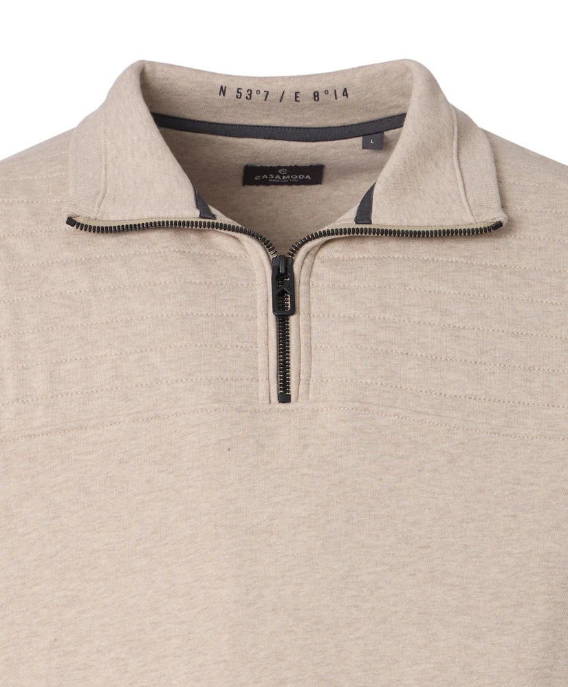 Casa Moda Trui Half-Zip Effen