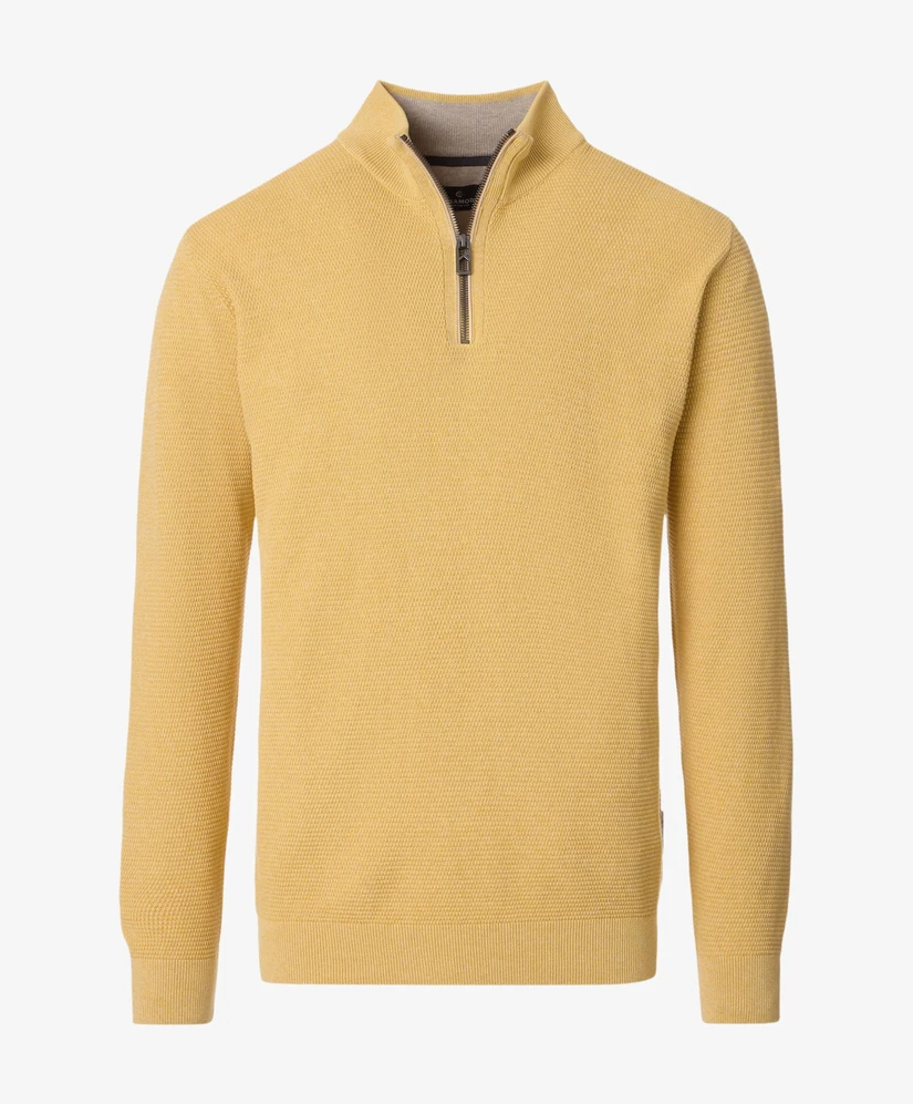 Casa Moda Trui Half Zip Troyer Effen