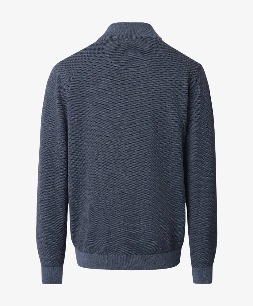 Casa Moda Trui Half Zip Troyer Effen