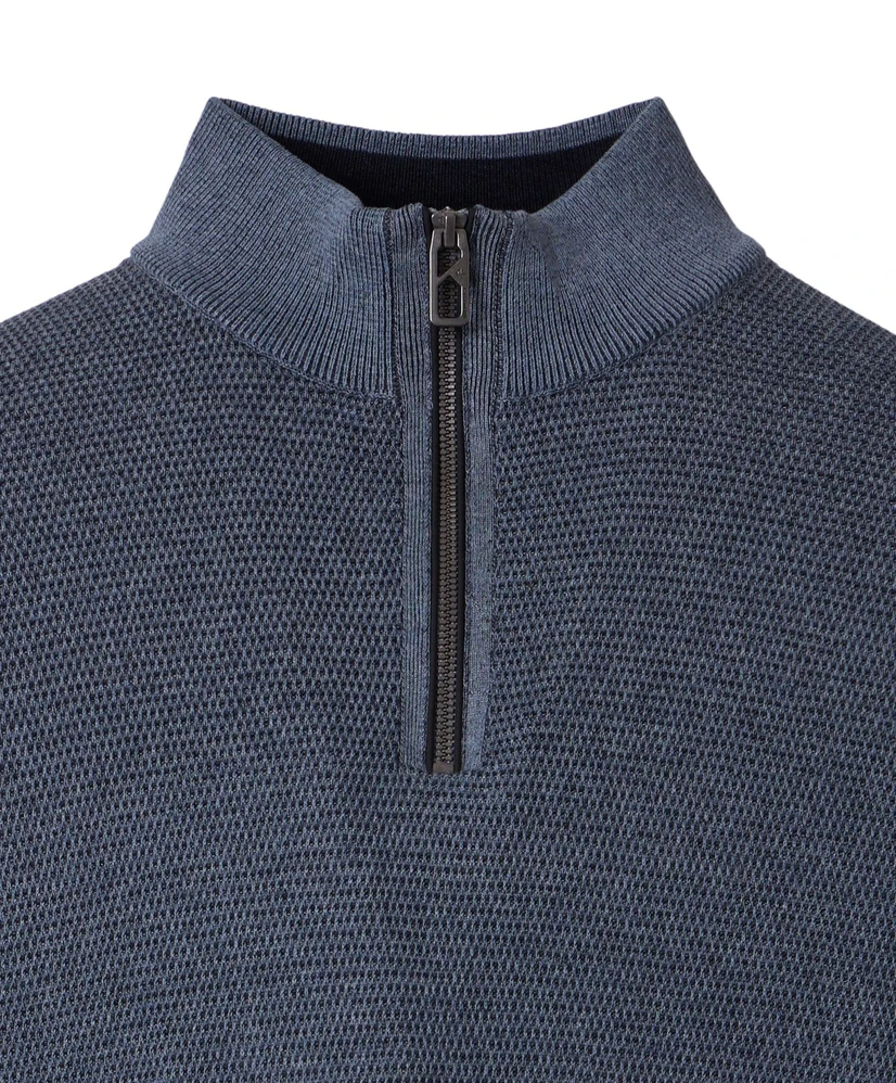 Casa Moda Trui Half Zip Troyer Effen