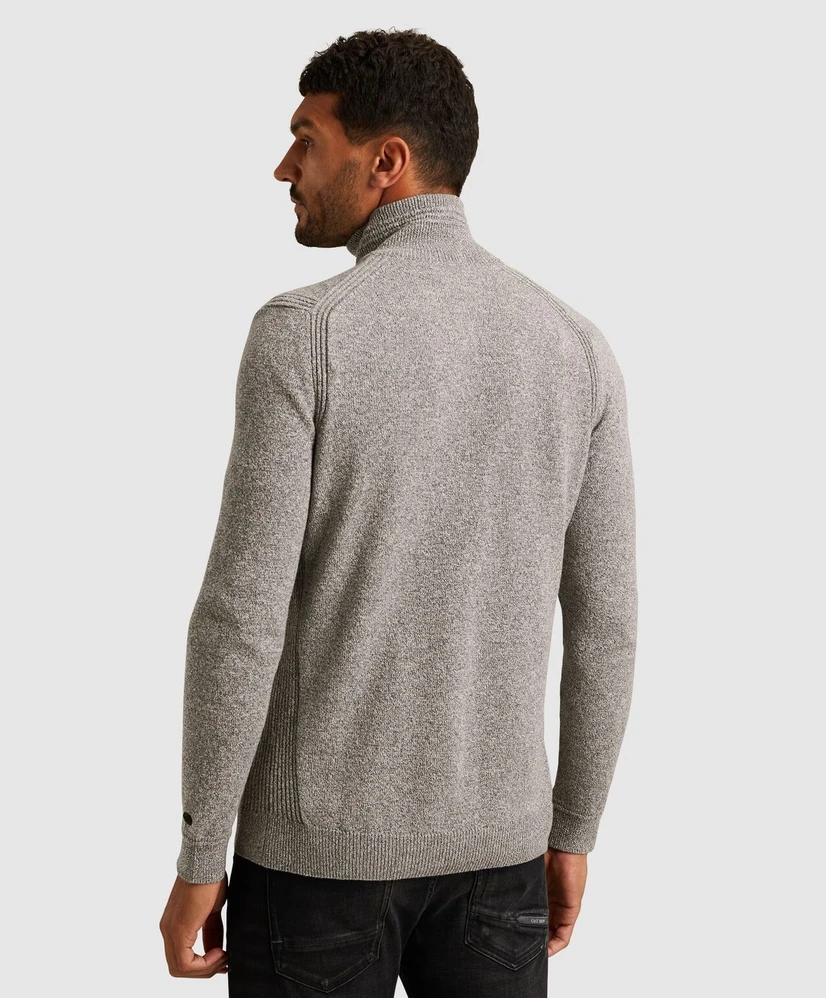 Cast Iron Half Zip Trui Gemêleerd
