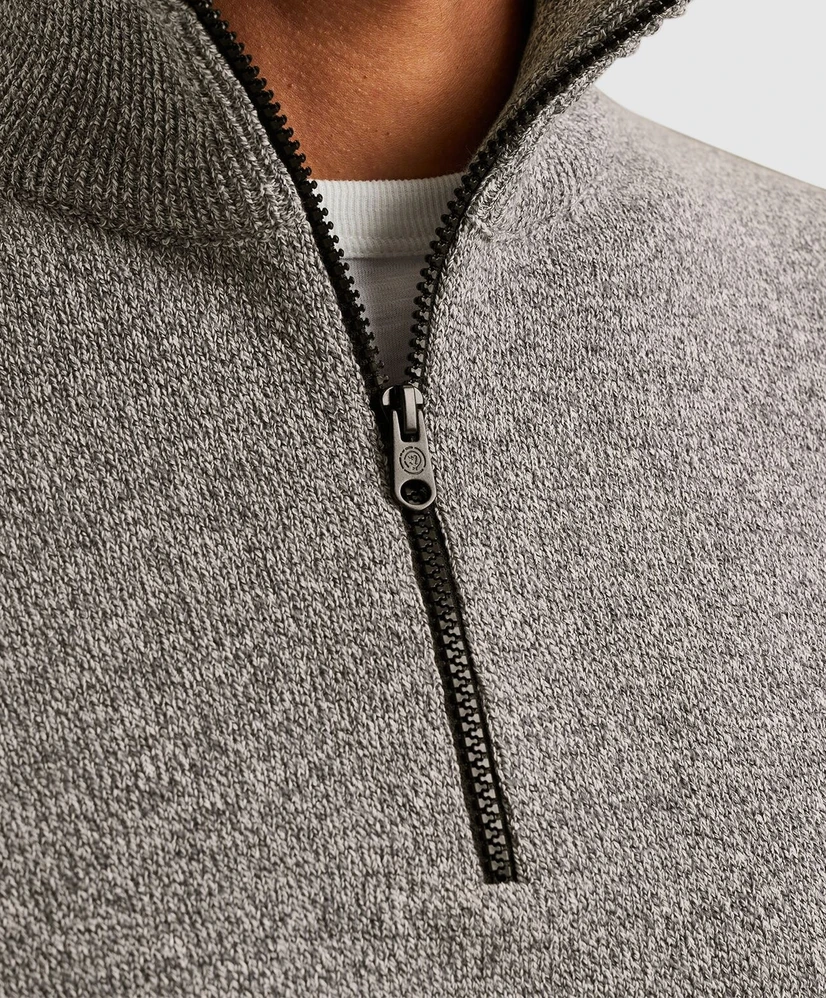 Cast Iron Half Zip Trui Gemêleerd
