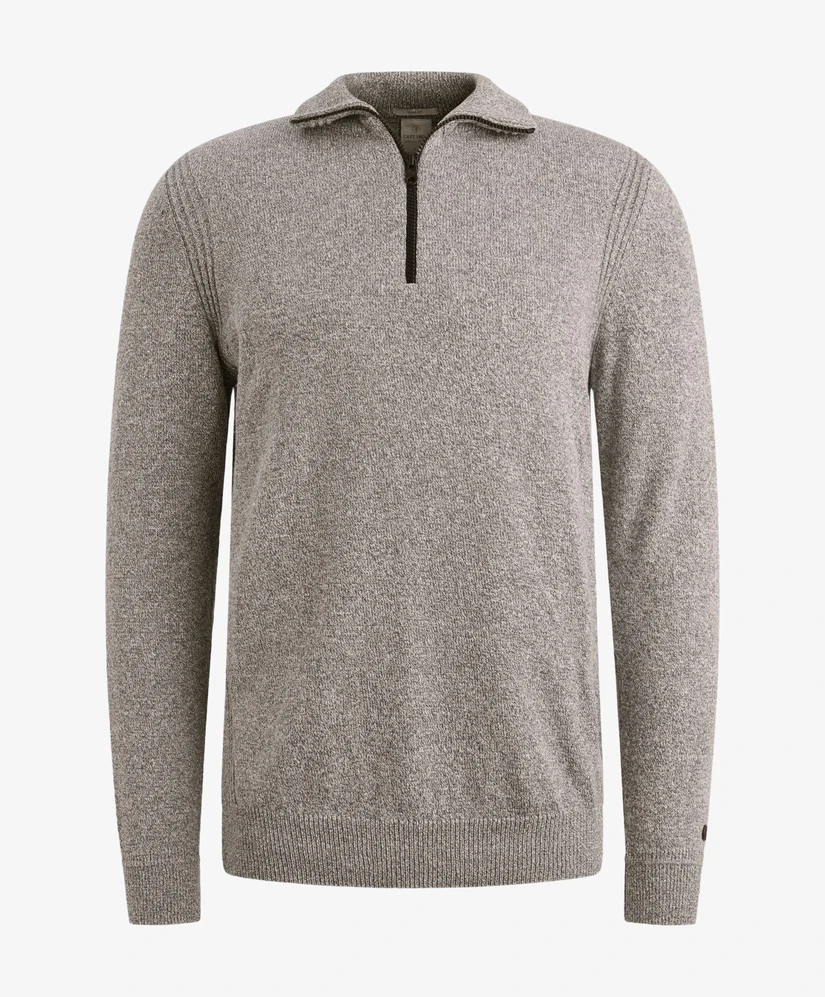 Cast Iron Half Zip Trui Gemêleerd