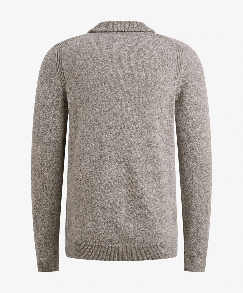 Cast Iron Half Zip Trui Gemêleerd