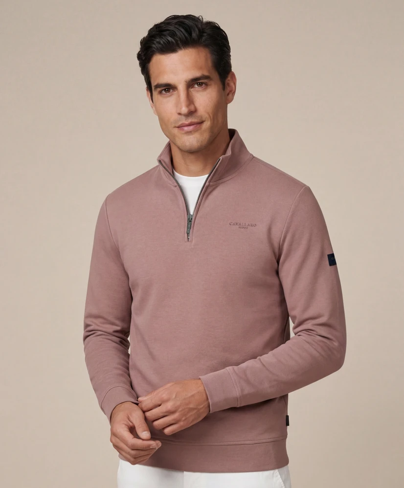Cavallaro Napolli Half Zip Sweater Diagono