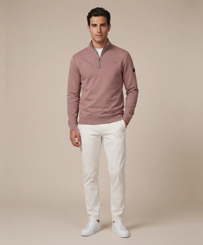 Cavallaro Napolli Half Zip Sweater Diagono