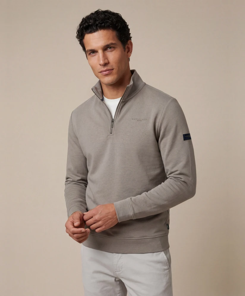 Cavallaro Napolli Half Zip Sweater Diagono
