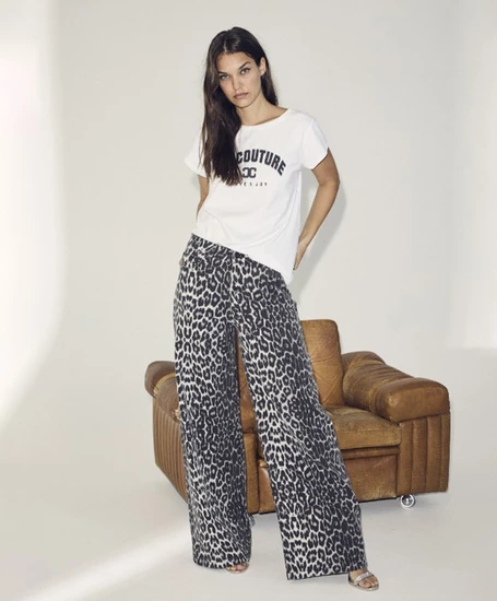 co'couture Wide Leg Jeans Leopard