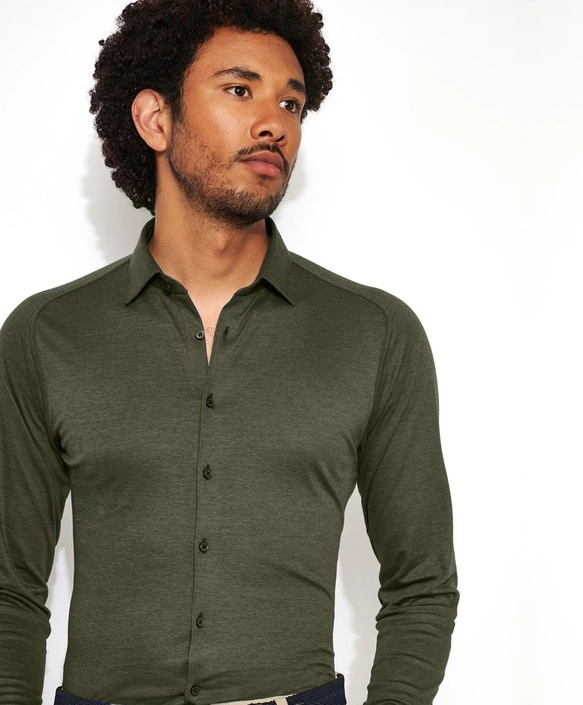 DESOTO Overhemd Effen Slim Fit