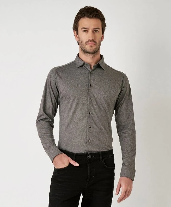 DESOTO Overhemd Effen Slim Fit