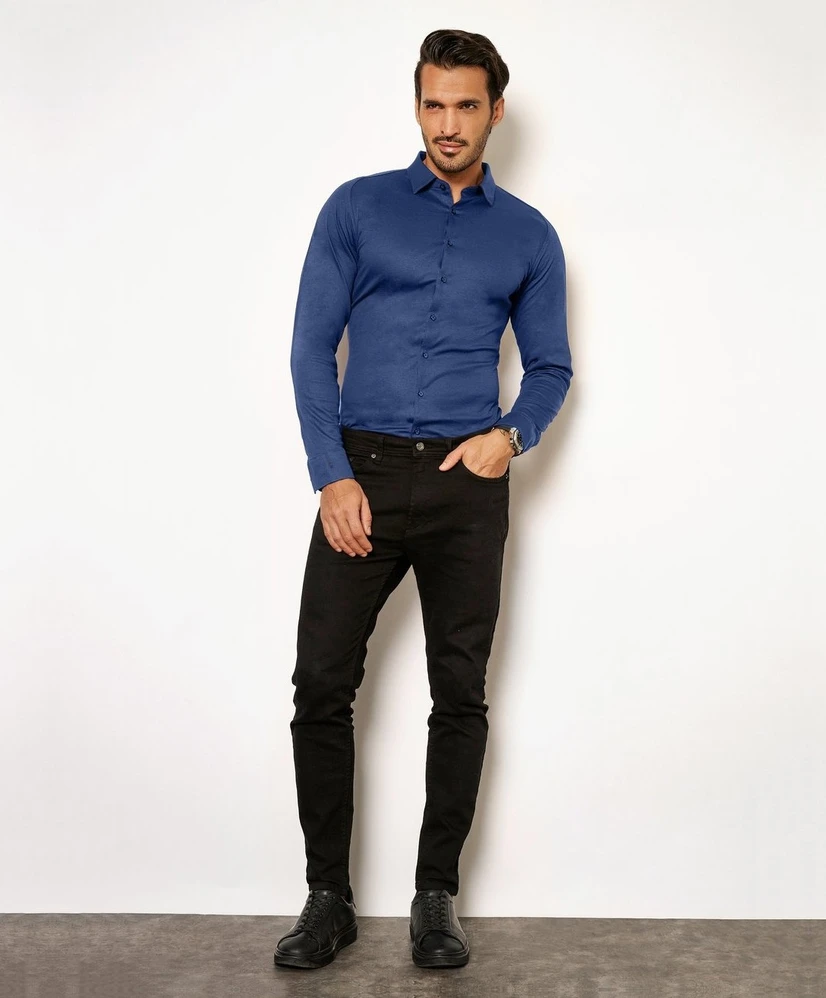 DESOTO Overhemd Effen Slim Fit