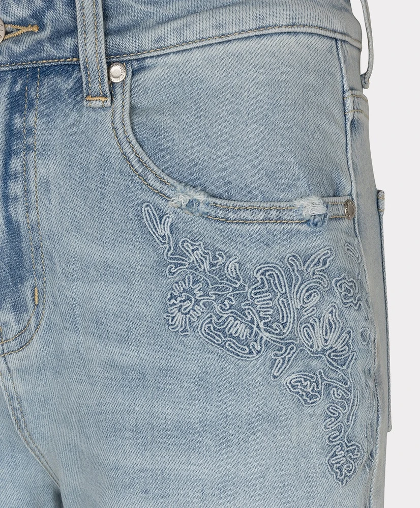 EsQualo Jeans Wide Leg Embroidery