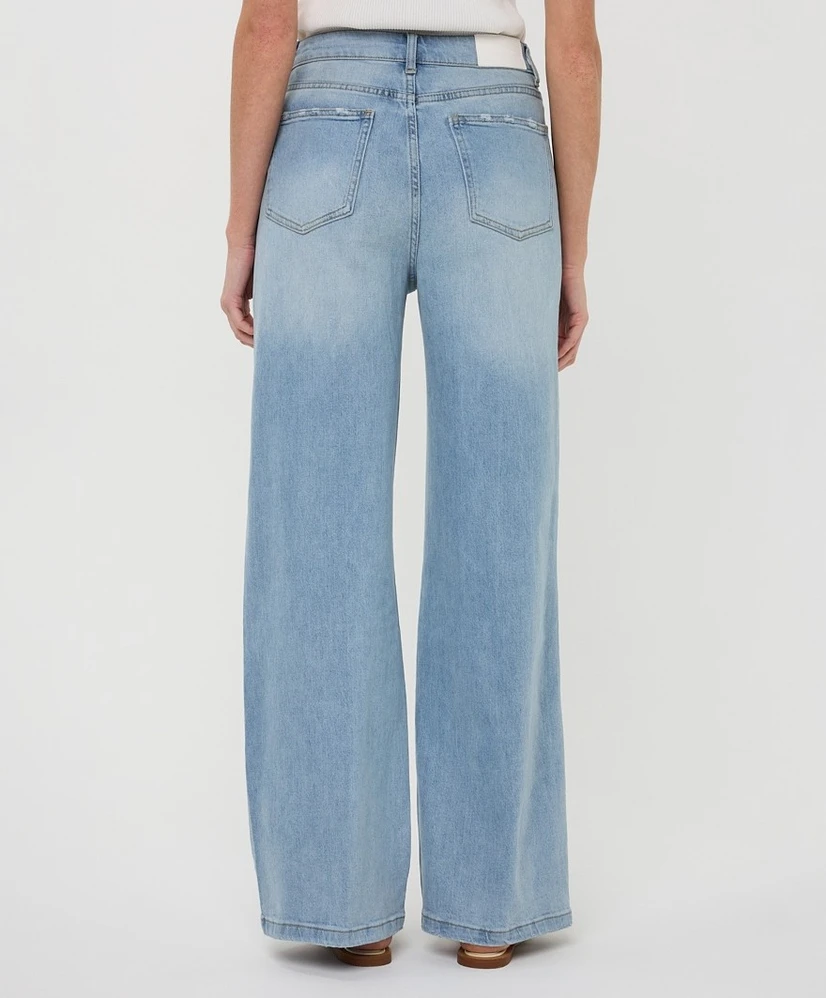 EsQualo Jeans Wide Leg Embroidery