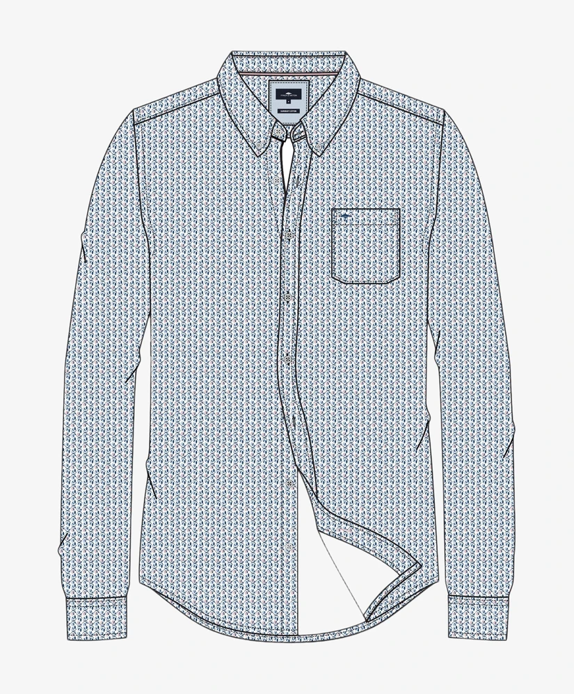 Fynch-Hatton Overhemd Allover Print Casual Fit