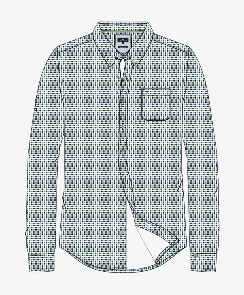 Fynch-Hatton Overhemd Allover Print Casual Fit