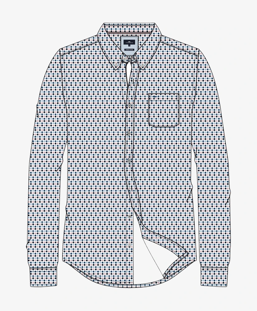 Fynch-Hatton Overhemd Allover Print Casual Fit