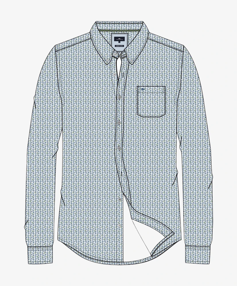 Fynch-Hatton Overhemd Allover Print Casual Fit