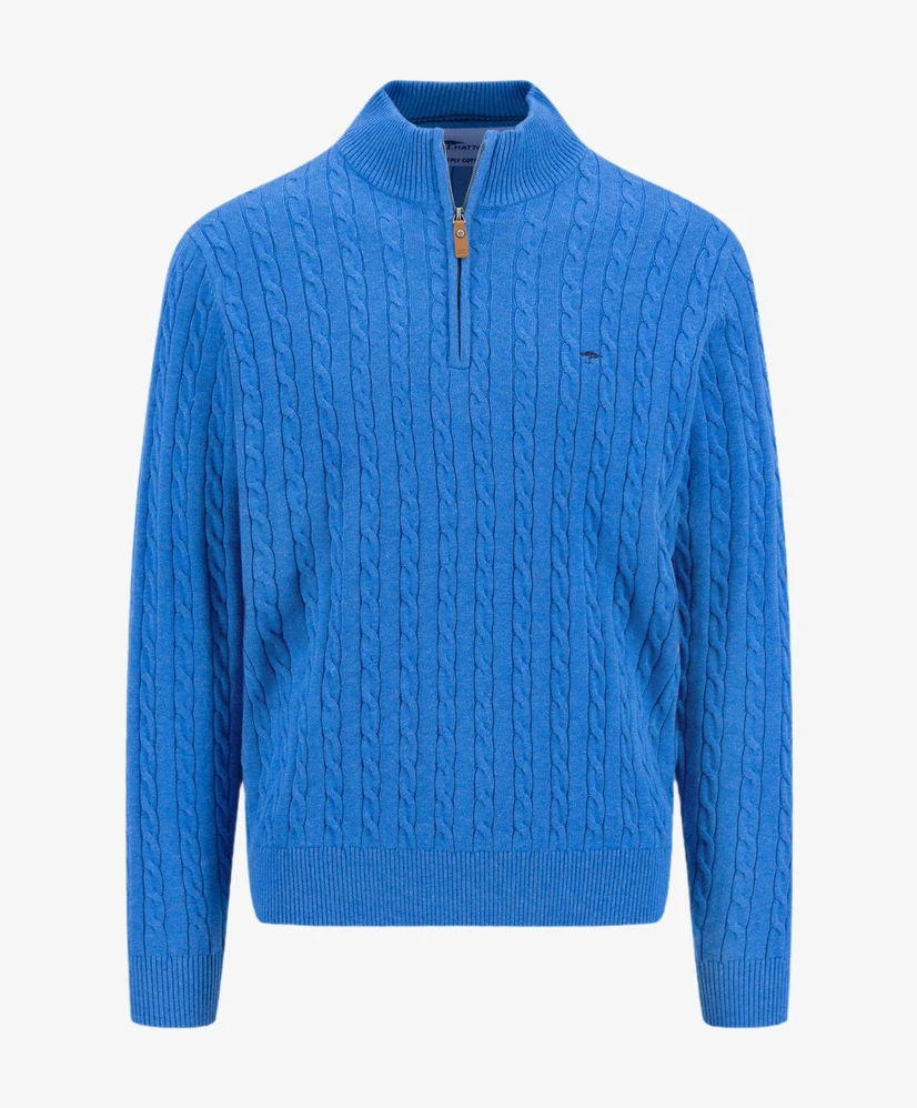 Fynch-Hatton Trui Half Zip Troyer Cable