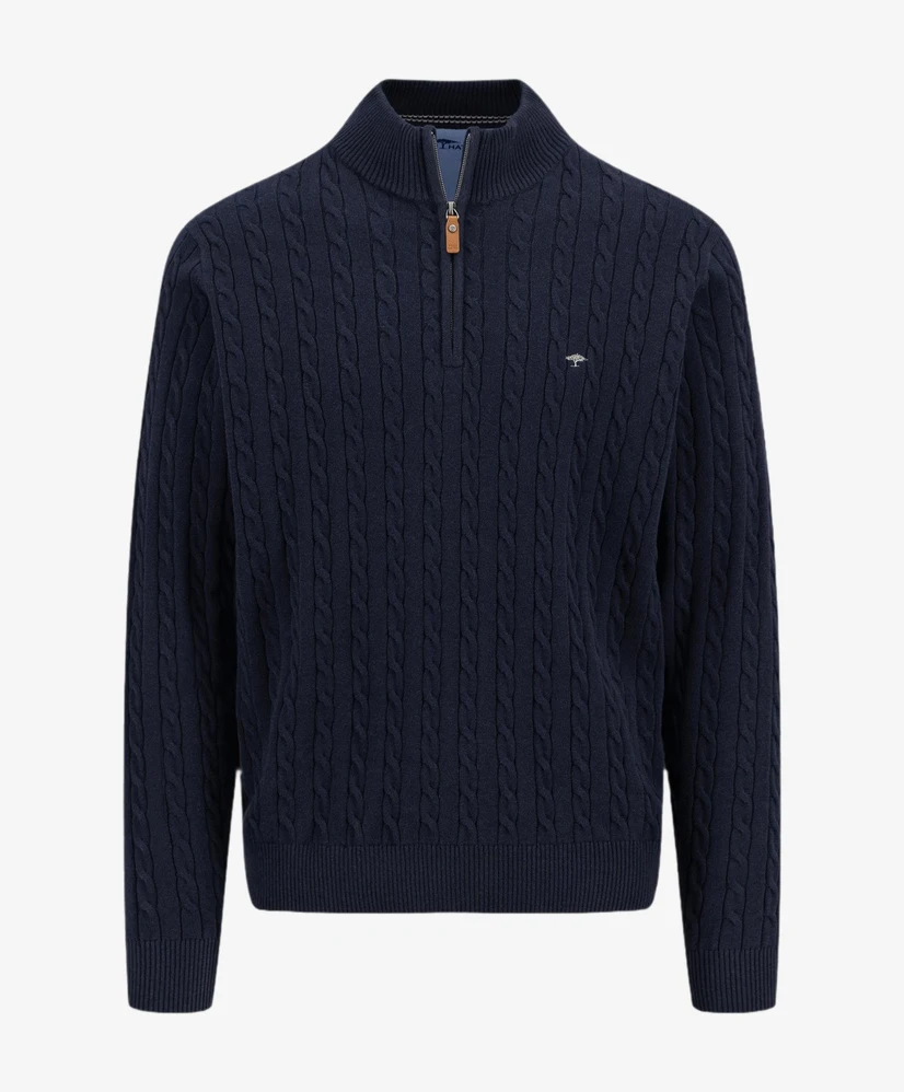 Fynch-Hatton Trui Half Zip Troyer Cable