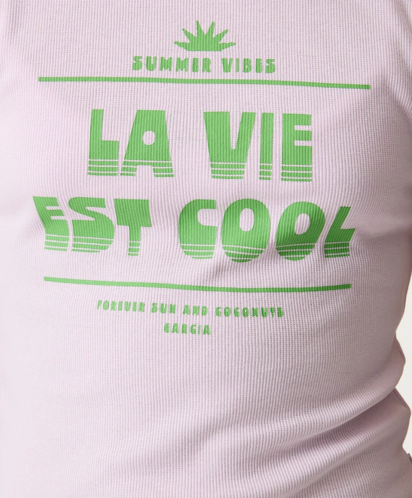 Garcia T-shirt La Vie Est Cool