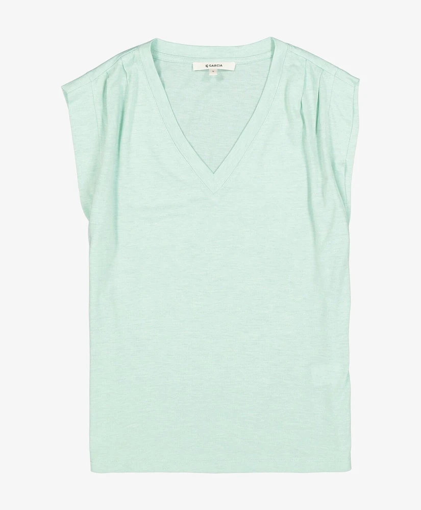 GARCIA T-shirt V-hals Effen