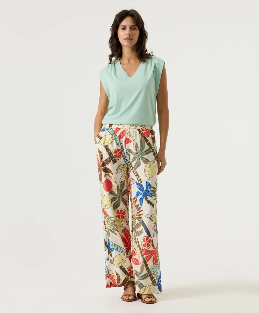 GARCIA T-shirt V-hals Effen