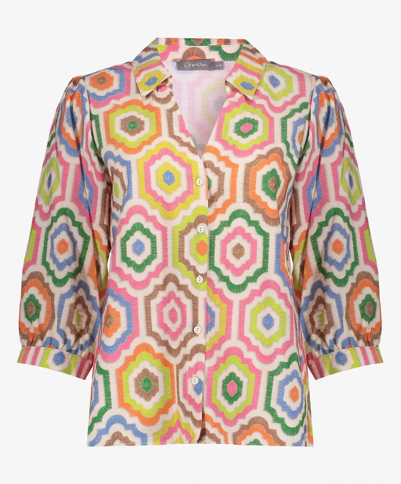 Geisha Blouse Allover Print