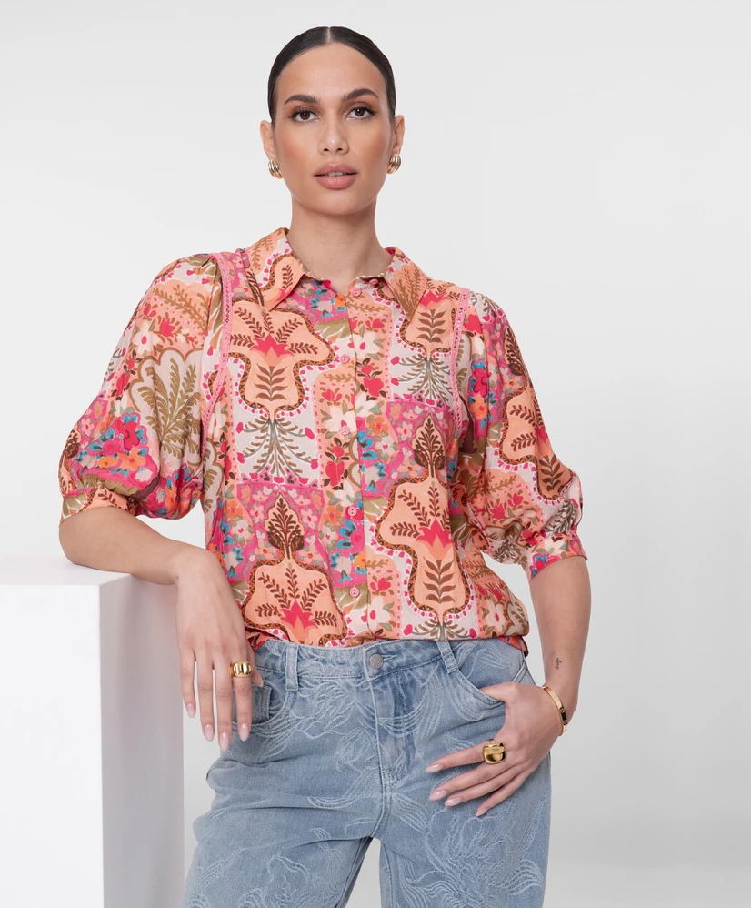 Geisha Blouse Allover Print